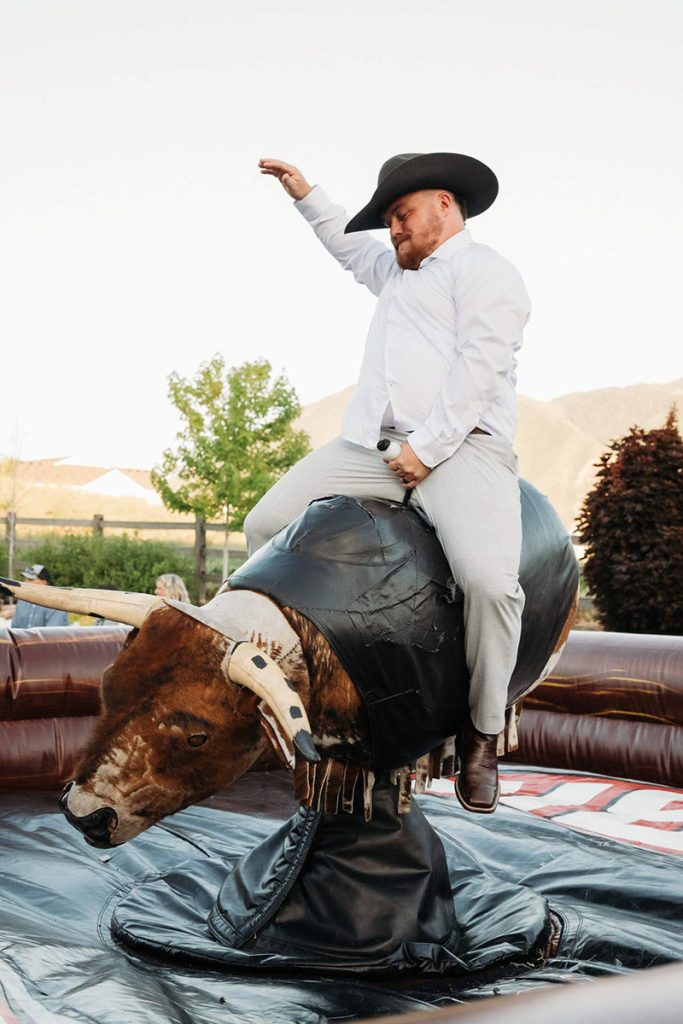 Buck Wild Bull Groom - Buck Wild Mechanical Bull Riding Rental Wedding Vendor