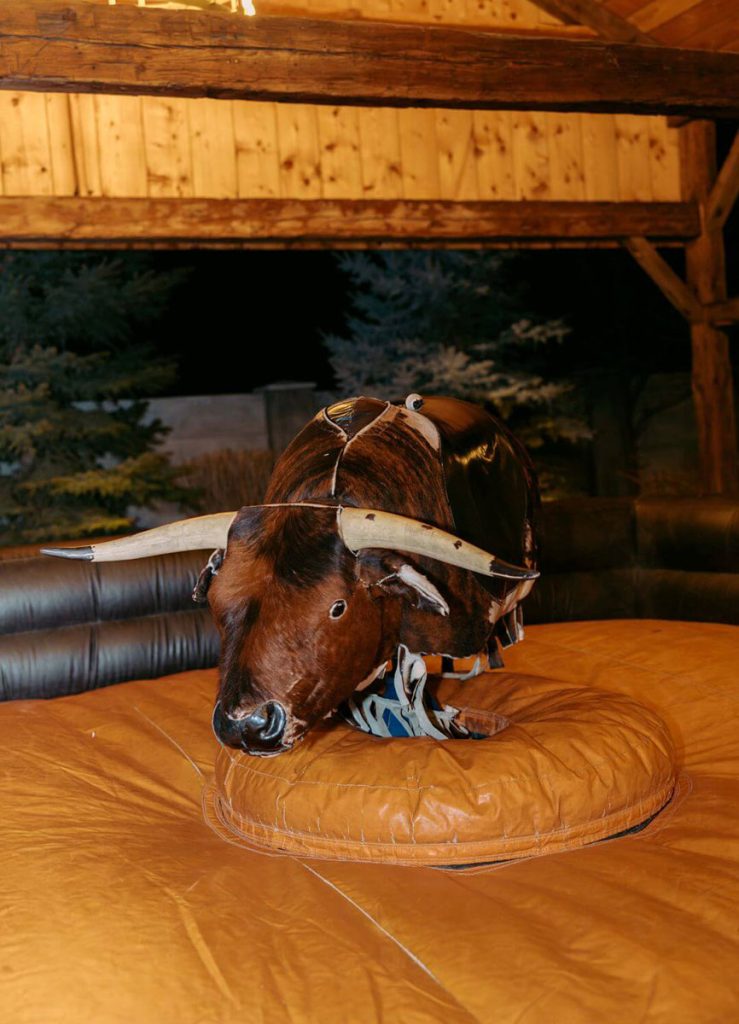 Buck Wild Bull Hide - Bay + Bre Photo - Buck Wild Mechanical Bull Riding Rental Wedding Vendor