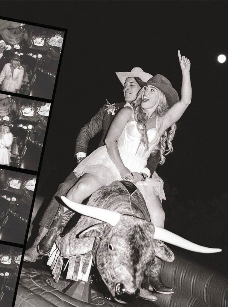 Buck Wild Bull Riding Wedding Bride and Groom - Jessie Lyn Photography - Mechanical Bull Riding Rental Wedding Vendor