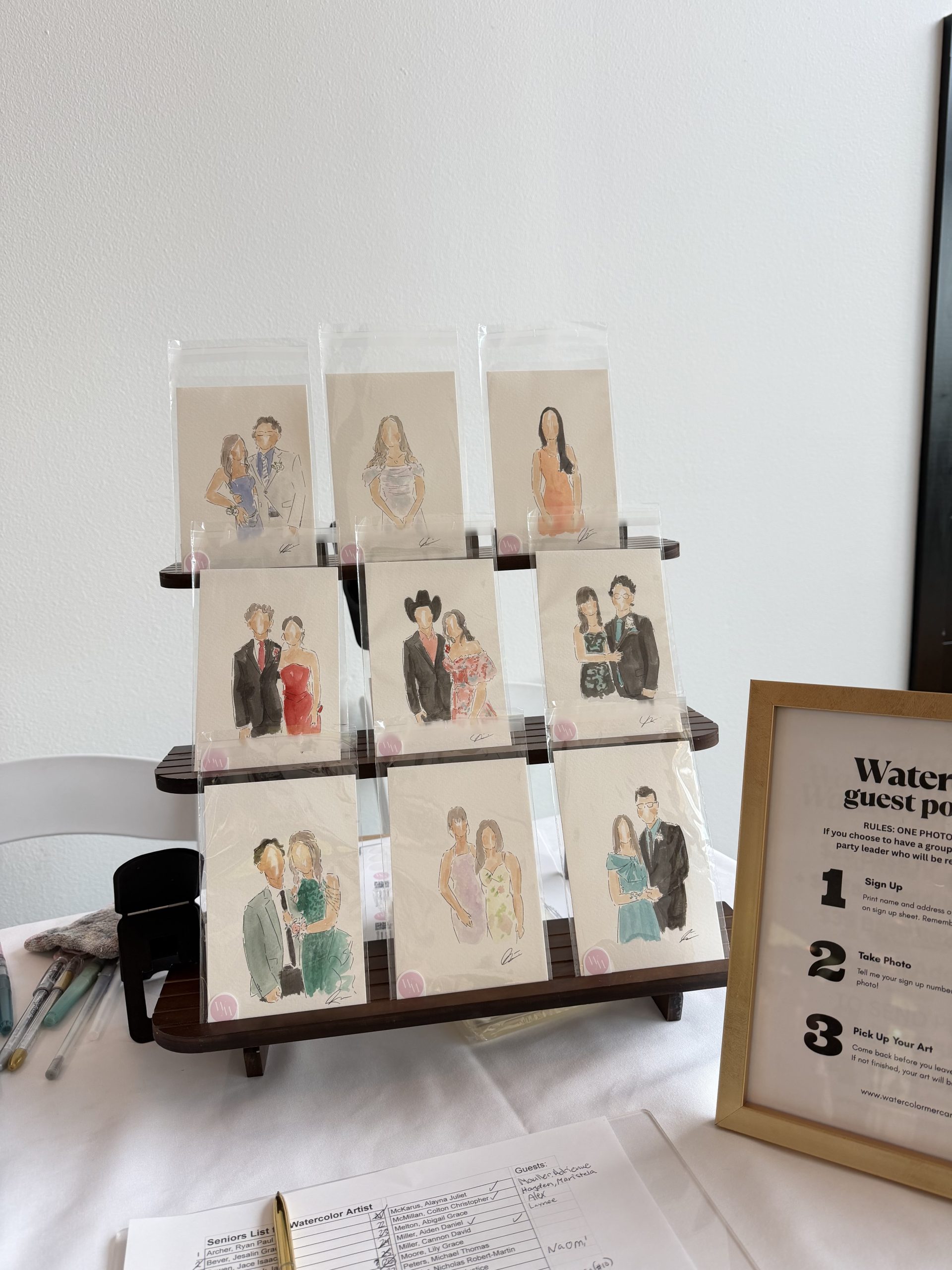 Watercolor Mercantile - Watercolor Guest Portraits Wedding Favors